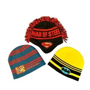 Super Hero Beanie Trio-Superman, Batman, Justice League